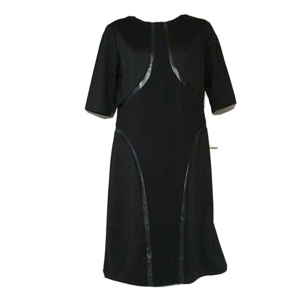 Julia Jordan Women's Black Short Elbow Sleeves Sheath Dress Size 4